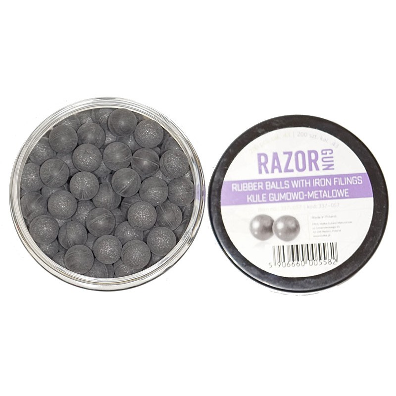 RazorGun 200pcs steel rubber bbs .43cal