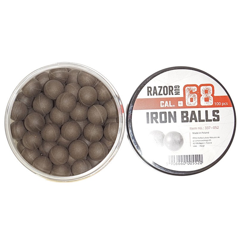 RazorGun 100pcs steel rubber bbs .68cal