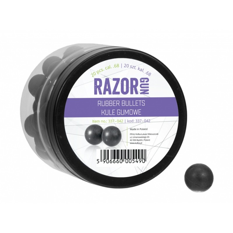 RazorGun 20pcs rubber bbs .68cal