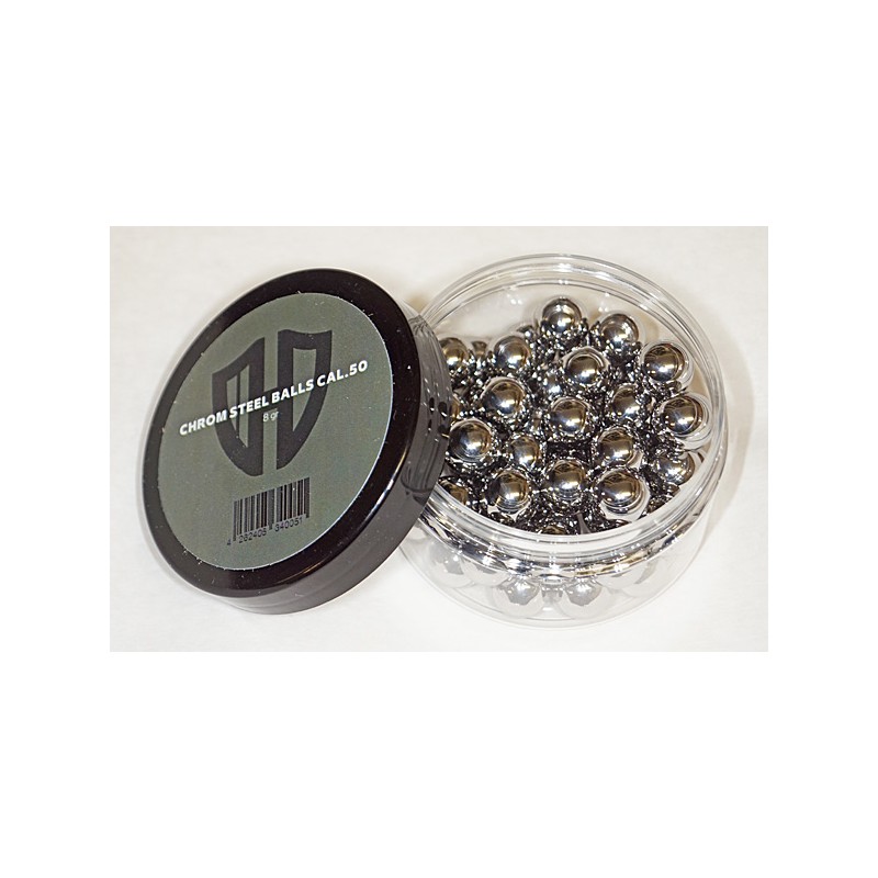 50pcs steel chrome balls .50cal